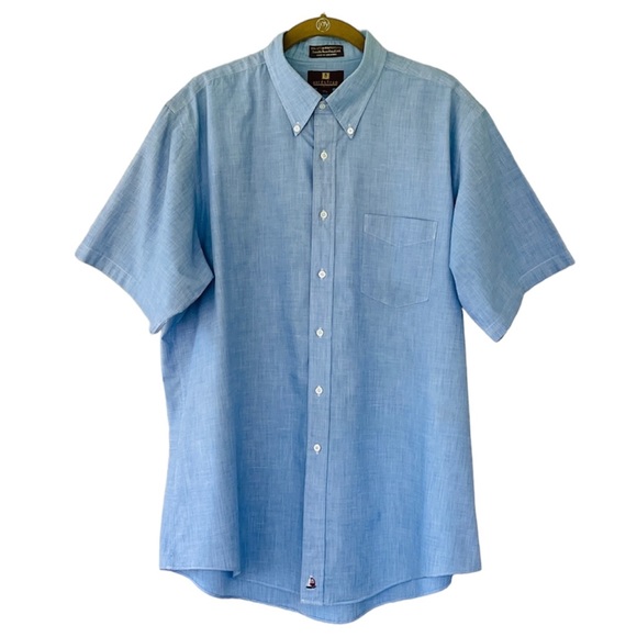 Nordstrom Men’s Classic Blue Chambray Button Down Shirt - Picture 1 of 10